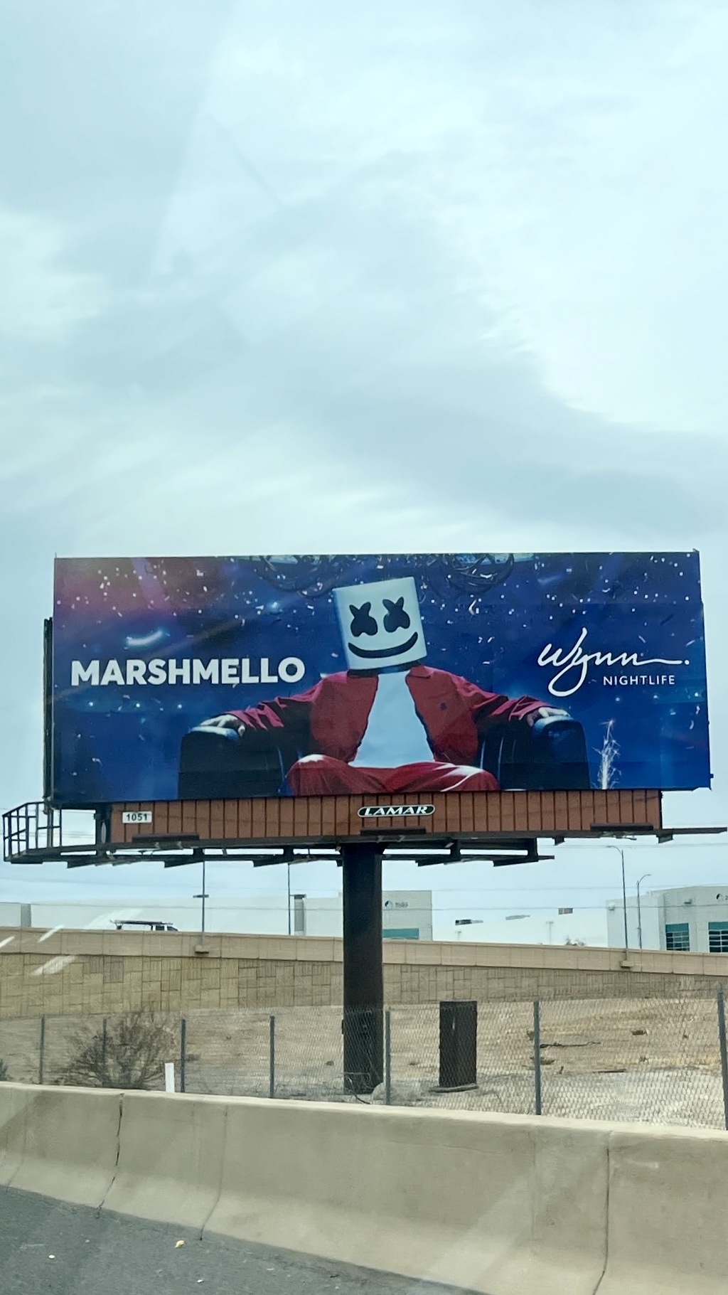 Marshmello Wynn Nightlife 2025 roadside billboard